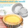 10pcs, Stainless Steel Egg Tart Molds (3.8''), Large Tart Molds, Pie Molds, Non-Stick Cake Baking Pans, Baking Tools,, Home Kitchen Items