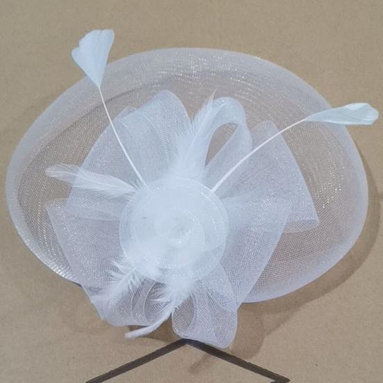 Damen-Fascinator-Hut, eleganter Federschleier, Netzstoff, Retro, leicht, Kostümzubehör, reine Farbe, Damen-Hochzeit, Brauthut für Party
