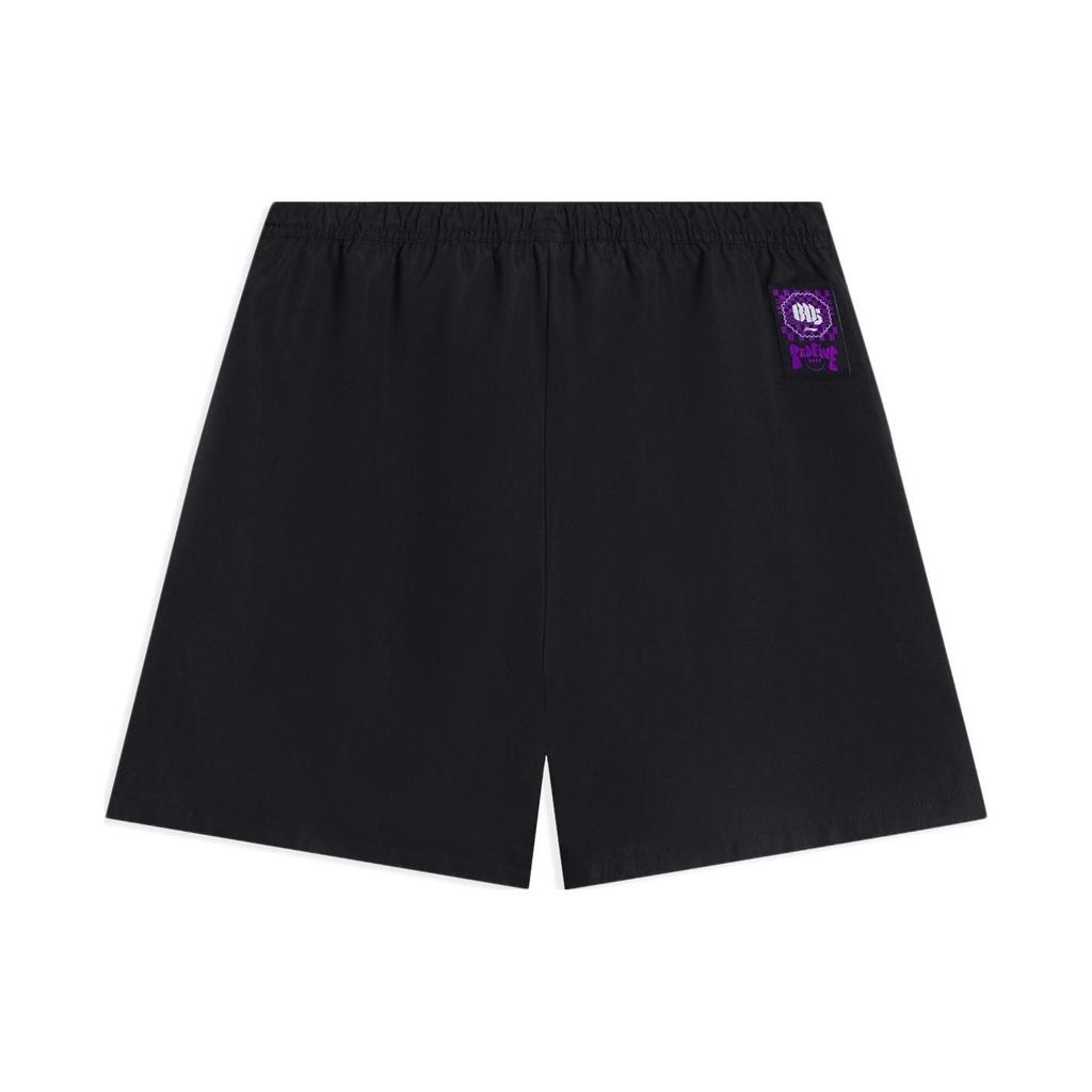 Li Ning Badfive Series Solid Color Side Button Drawstring Straight Leg Shorts Women Shorts Black AKSS608-4