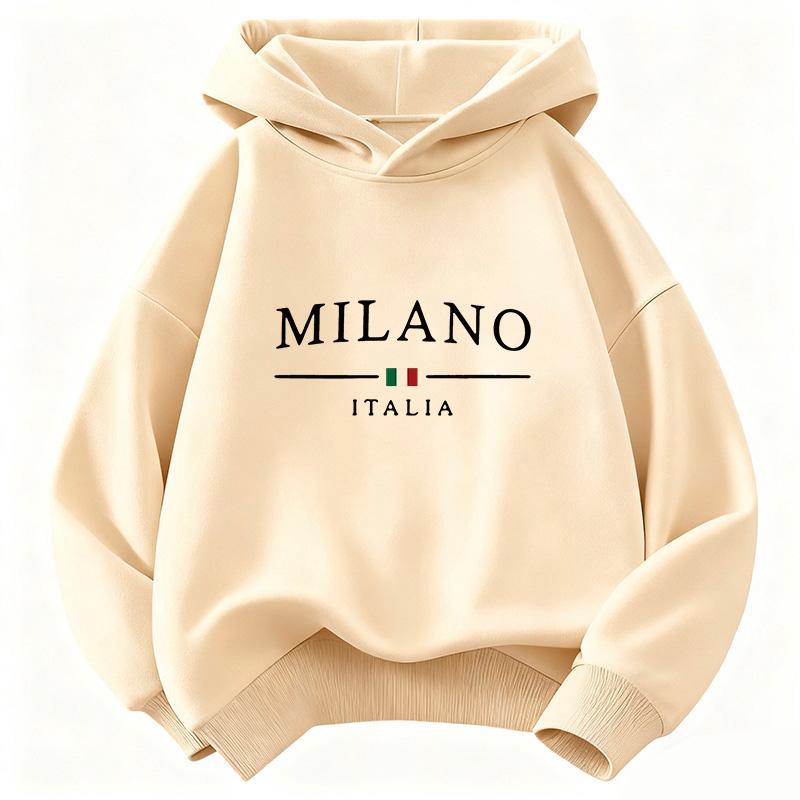 Madingas Milano Italija Raidėmis Spausdinamas Juokingas Gobtuvukas Vaikams Y2k Vaikų Džemperis su Gobtuvu Laisvalaikio Gobtuvukai Berniukams Mergaitėms Drabužiai