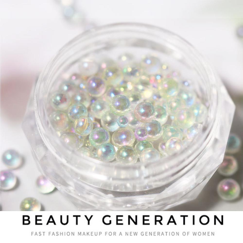 Size Micro Glass Caviar Beads AB Crystal Rhinestones Tiny Nail Pearls Nail Art Decorations Manicure