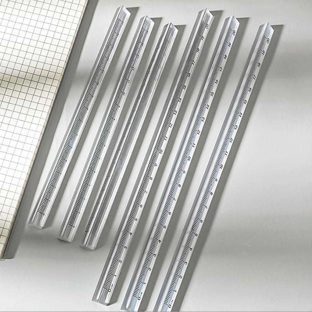 School Supplies Transparent Straight Ruler Triangular Rulers Measuring Tools Students Stationery