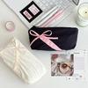 Cute Bowknot Pencil Case Large Capacity Storage Bag Pouch School Office Stationery Storage Bag Organizer Supplies Gift for Girls
