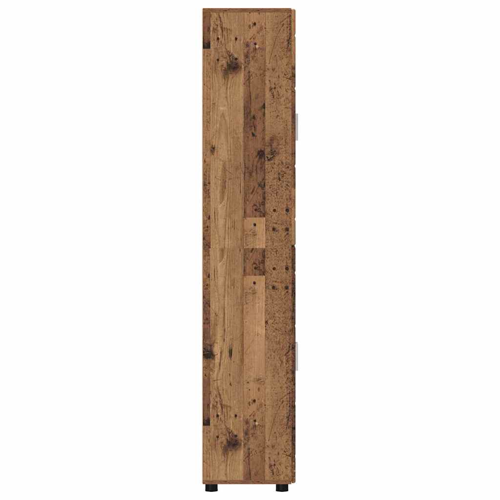 FLORIN Highboard with Doors Reclaimed Wood Look 60 x 35 x 182 cm Particleboard