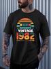 Vintage Cassette Tape 1982 Retro Sunset Graphic Unisexs T Shirt 80s Music Lover Short Sleeve Crew Neck Cotton Birthday Casual Tee