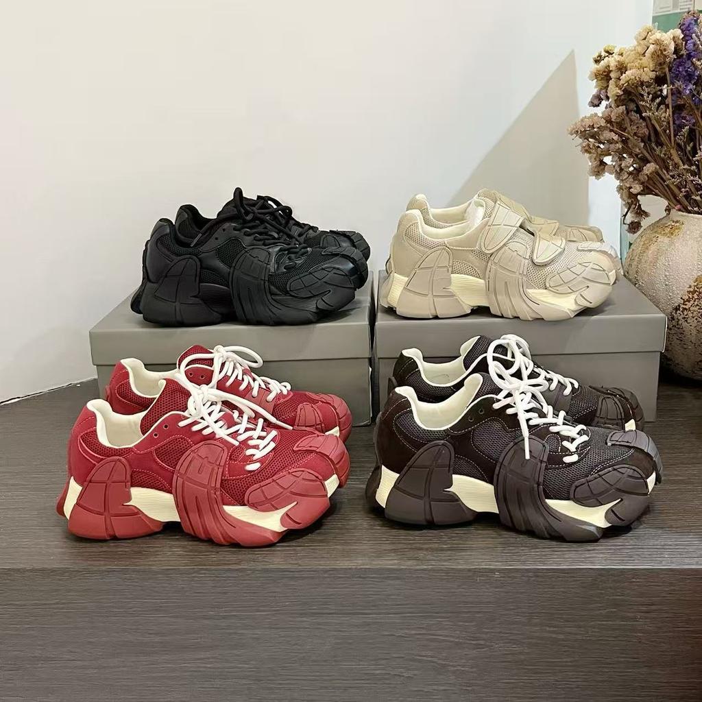 Autumn new chocolate coffee Ankola red octopus breathable net thick sole heightening casual heavy industry tide shoes