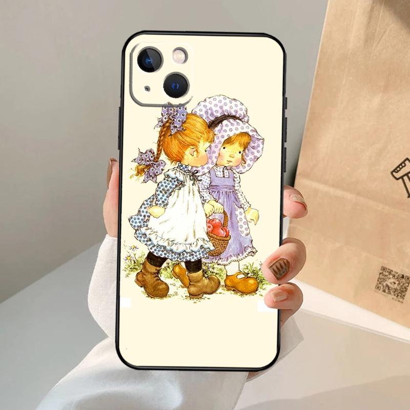 Sarah Kay patroon Case Voor iPhone 16 15 14 13 12 11 Pro Max XS XR X Plus 12 13 Mini Bumper Achterkant Cover