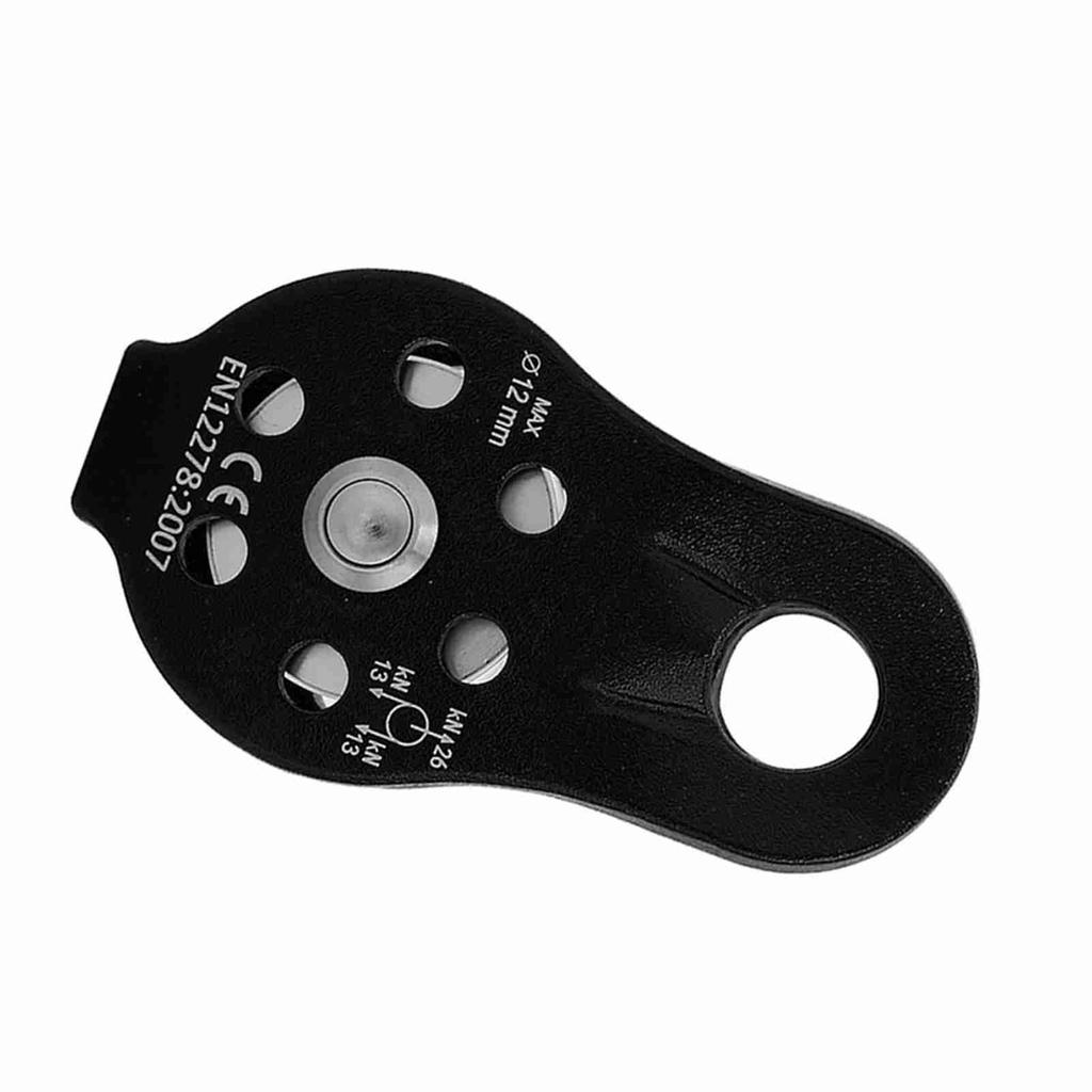 26KN Aluminium Alloy Heavy Duty Single Swivel Rope Pulley Block for 12mm Rope Climbing