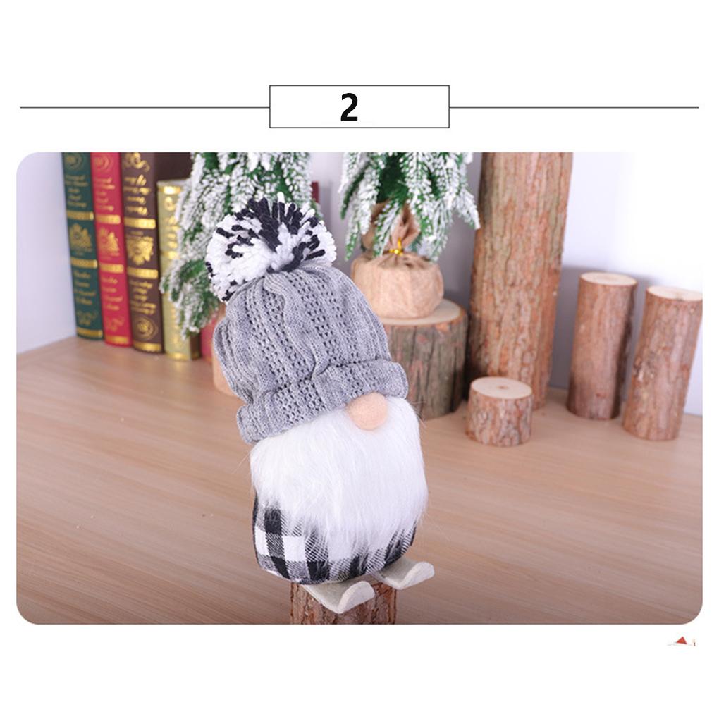 Christmas Gnome Doll Holiday Party Supplies Adorable Bright Color Skiing Faceless Dolls Tabletop Decoration Scene Layout Prop