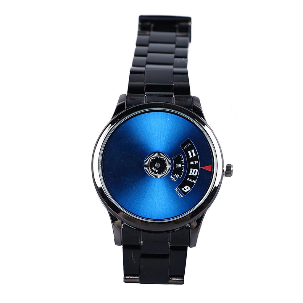 Herren Quarz Uhr Wasserdicht Kreative Business Armbanduhr mit Schwarzem Armband für Geburtstagsgeschenk Arbeit