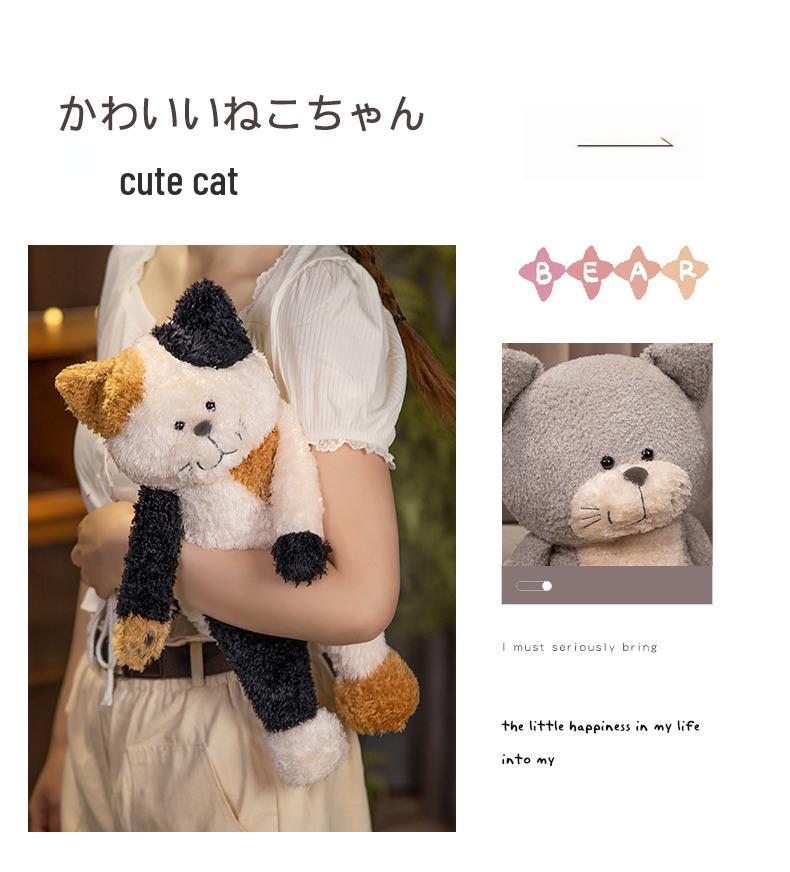 Calico Cat Plush Toy: Cozy Kitten Pillow for Kids' Comfort & Girls' Gift