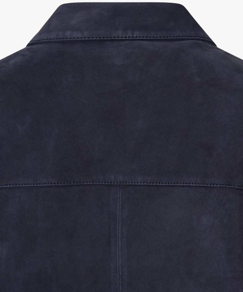 Man On The Boon Collared Button-Up Leather Jacket_Navy 4715110005