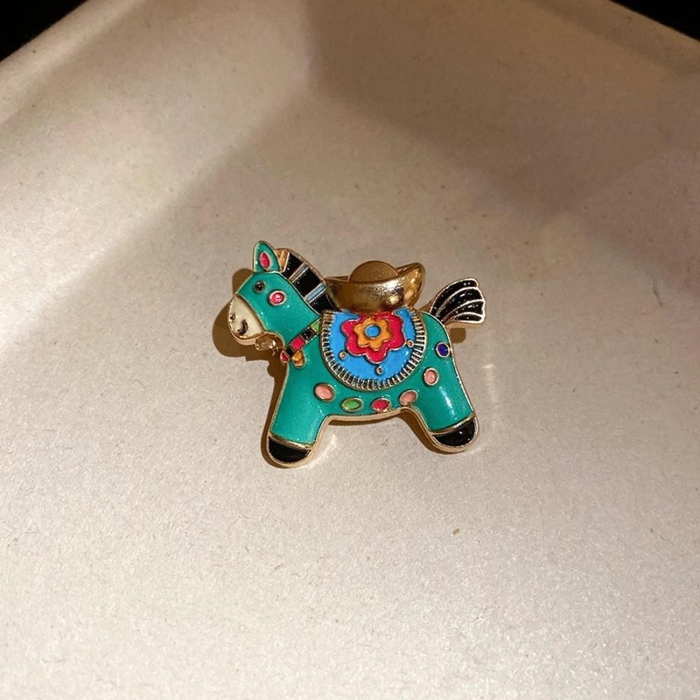 Rhinestone Little Horse Brooch Jewelry Accessories Animal Lapel Pins Luxury Zodiac Pony Pin  Unisex