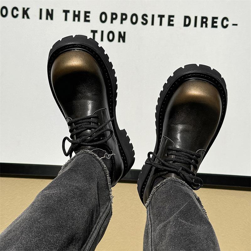 Paris Big Head Lederschuhe Herren Britischer Stil High-End Derby Schuhe Businesskleidung Dicksohlige Erhöhungsschuhe 14702-X