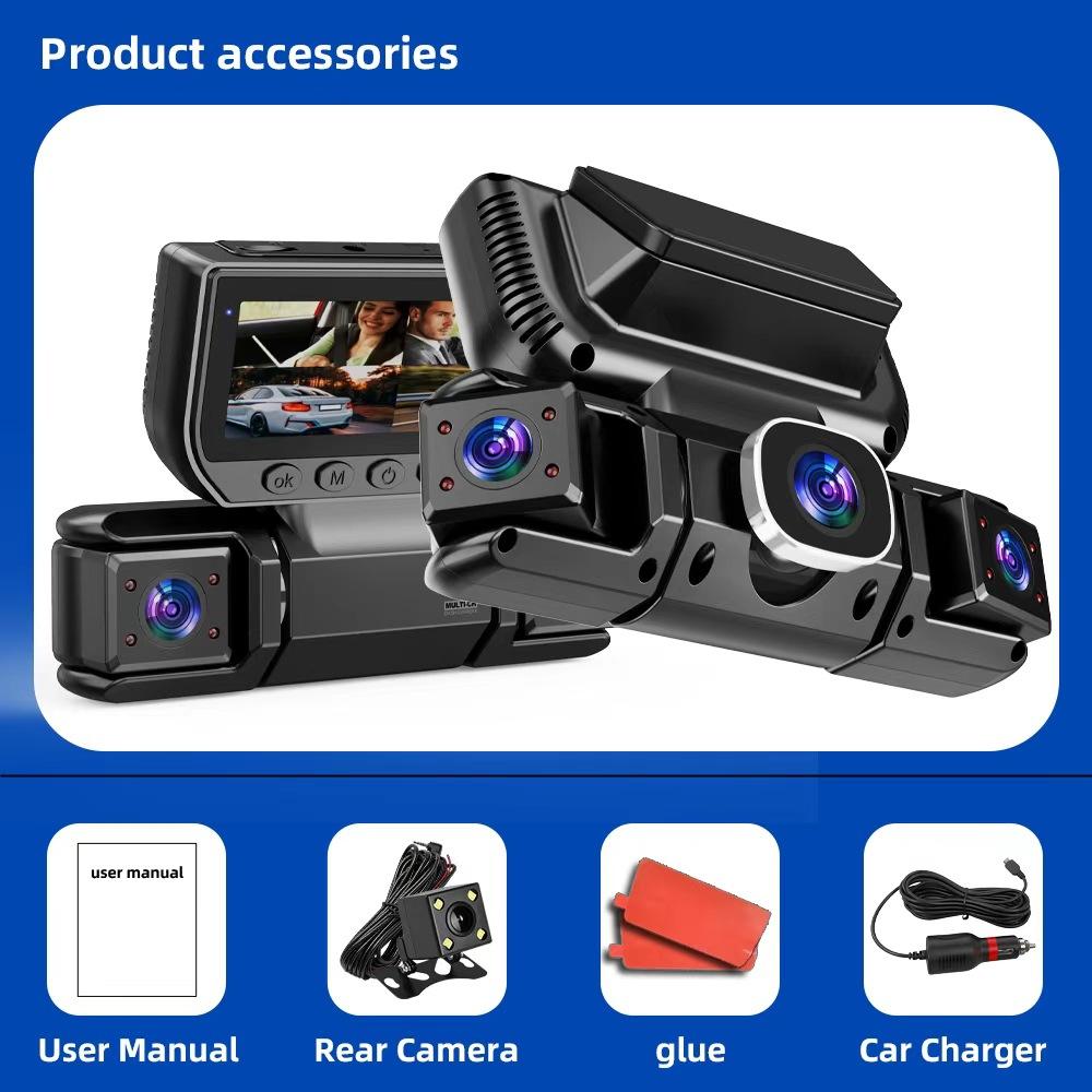 1080P Quad Dashcam mit 4-Kanal-Aufnahme, WiFi, Parkmodus & Smartphone-Synchronisation