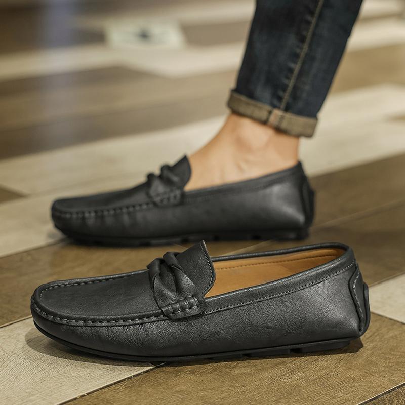 

2024 Новые Четыре Сезона Ленивый Человек Киксы на Легких Роскошных Молодежных Деловых Трендовых Модных Туфлях Bean Повседневный Принт 39