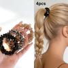 4PCS Korean Style Beaded Telephone Cord Hair Ties High Elastic Seamless Spiral Scrunchies No Crease Ponytail Holder Hair Ropes