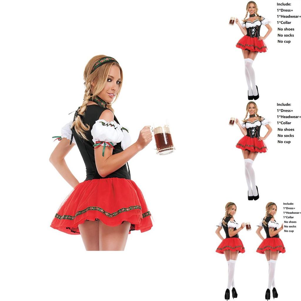 Hochwertiges Oktoberfest Bier Kellnerin Dirndl Outfit Ideal für Themenpartys
