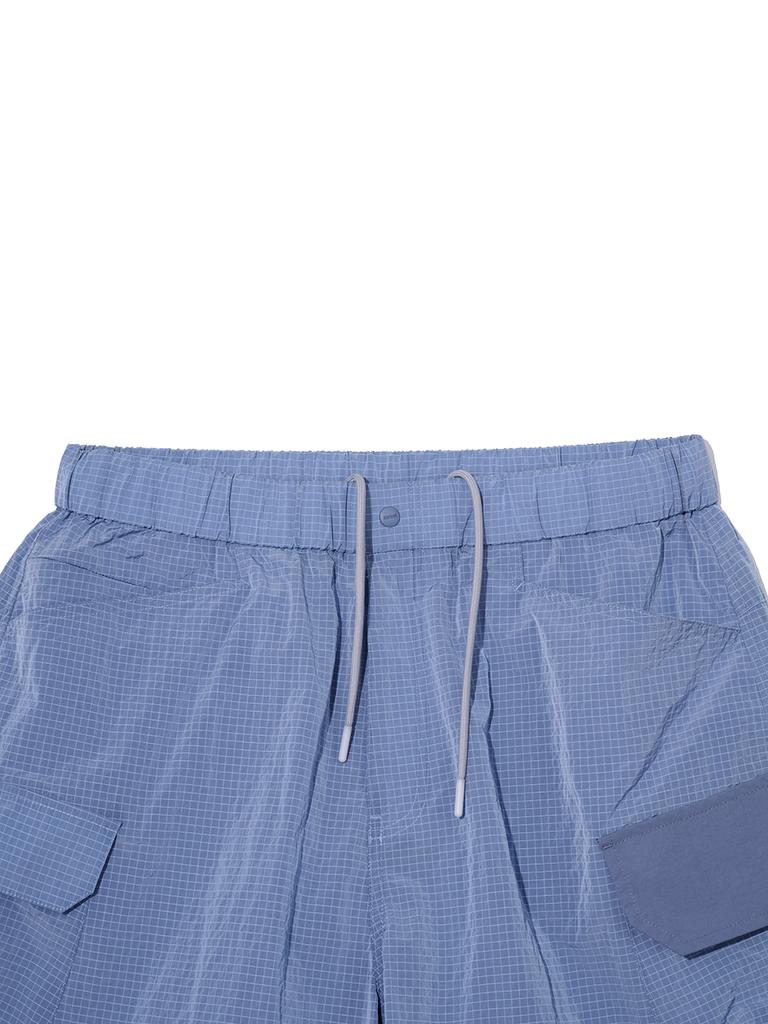 Nontaib Nylon Ripstop Multi Cargo Shorts (Blue)