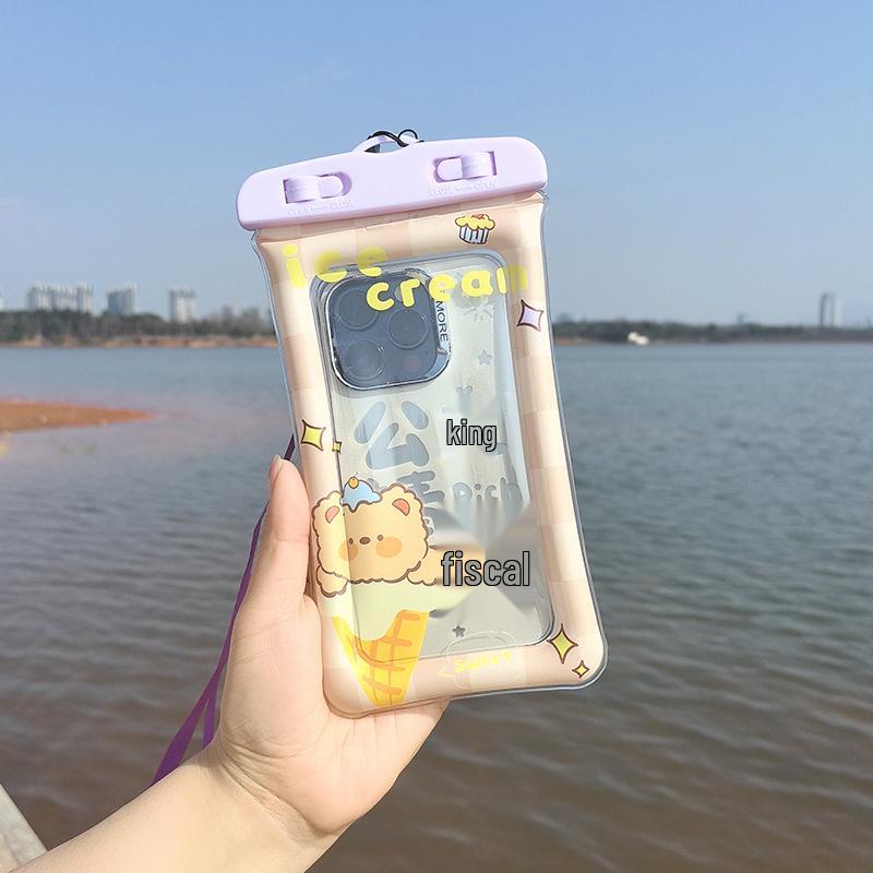 

Водонепроницаемый мультяшный чехол для телефона с плавающей защитой-подушкой безопасности для кемпинга и плавания