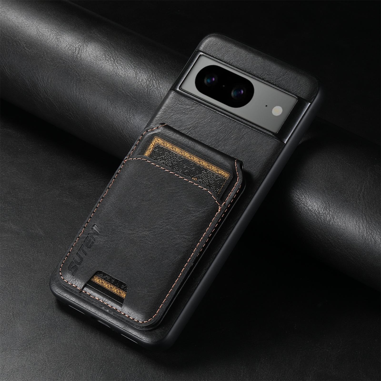 

Suitable For Google Pixel 10Pro Card Phone Case Google Pixel 9 Stand Back Cover Card Holder Protective Leather Case GALAXYS22ULTRA чёрный