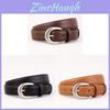 Classic Leather Belt For Women With Silver Buckle And Double Layer Design Perfect For Casual And Office Wear