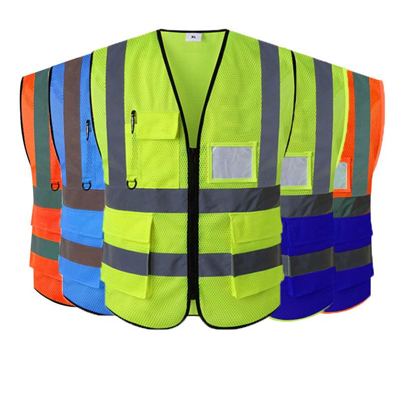 Hi-Vis Fluorescent Yellow Mesh Reflective Vest with Logo