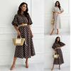 Women's Polka Dot Midi Dress, Loose Half Sleeve Casual Dress, Casual Daily Dress for Women, Spring Summer, European American Style
