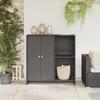 Black Storage Cabinet with Shelf 100 x 36 x 102 cm Rattan