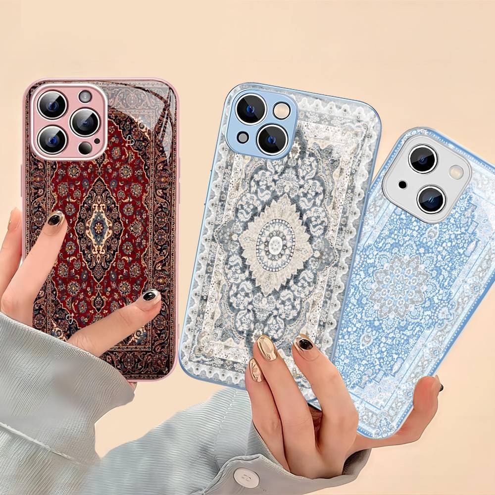 Retro Persian Printed Tempered Glass For Iphone 14 13 12 11 Pro Mini XS MAX 14Plus X XS XR Cover