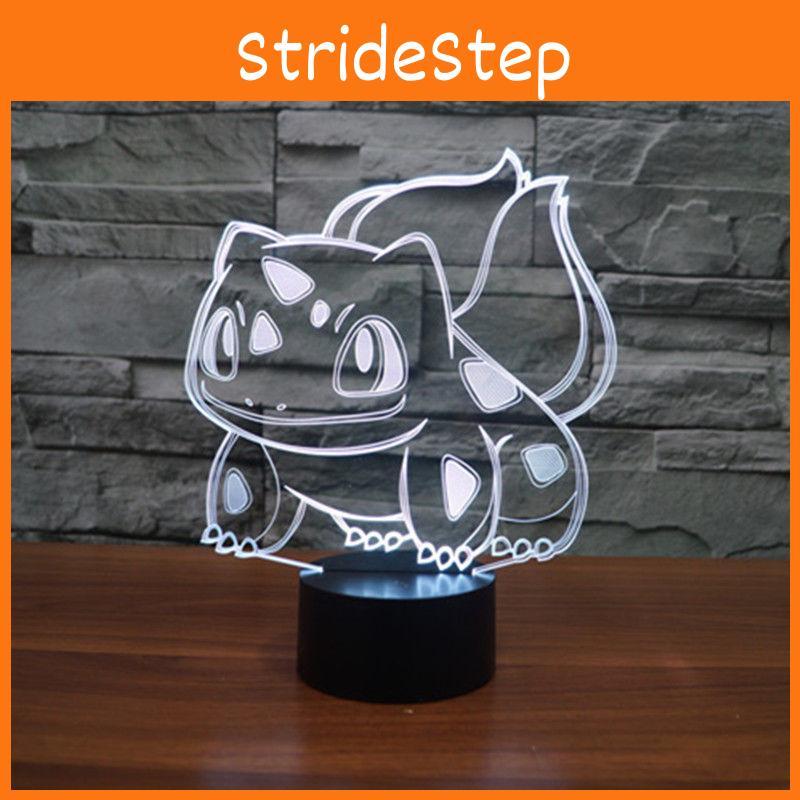 3d Touch Bulbasaur Night Light 7colors Usb Rechargeable Home Office Decoration