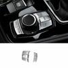 Silver Aluminum Console Multimedia Buttons Decor Cover For BMW X5 X6 2014-2018
