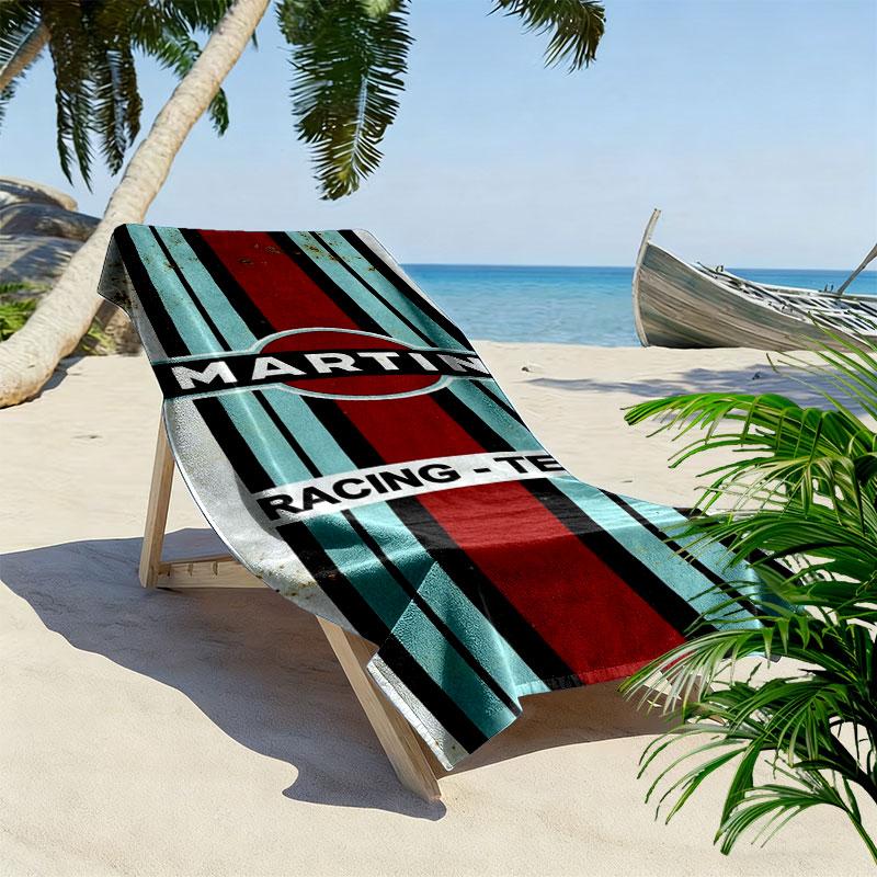 Martini Racing Print Beach Towel, Large Soft Quick Dry Towel for Beach Camping Swimming