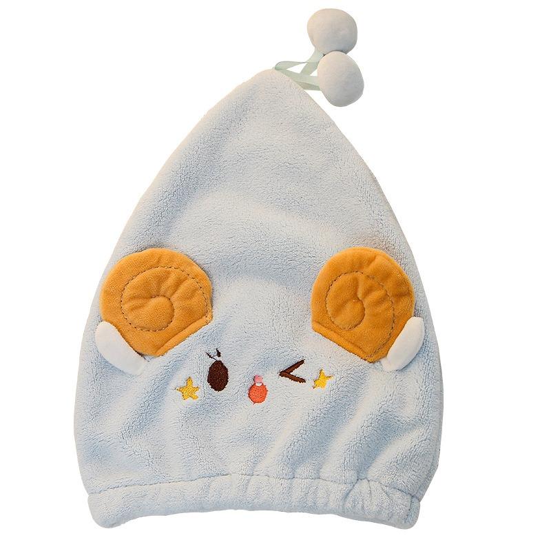 Cartoon Shepherd Star Dry Hair Cap Micron Yarn Princess Cap Coral Fleece Absorbent Dry Hair Towel