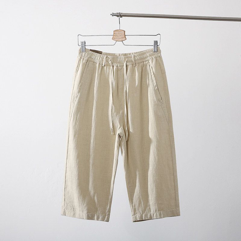 Cropped Pants Summer Thin Loose Export Men's Linen
