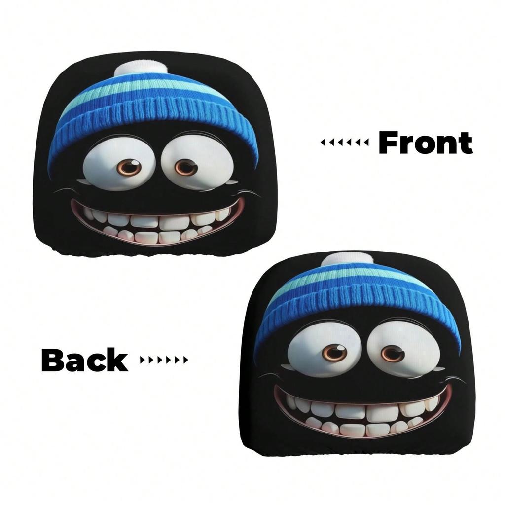 2pcs Car Headrest Covers - Fits All Models, No Filling Design