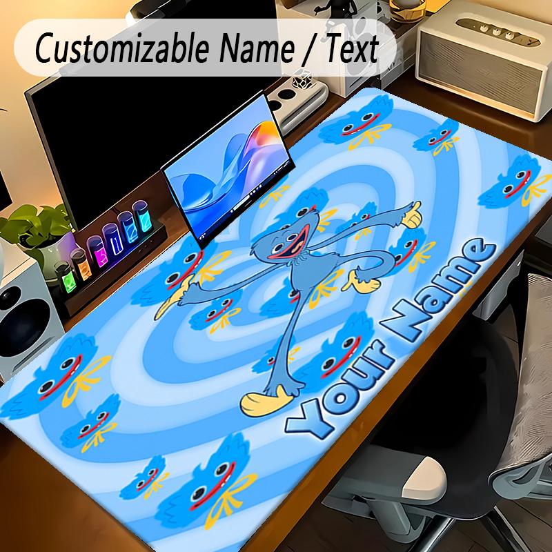 Grand Tapis de Souris Poppy Playtime Texte Personnalisé Tapis de Bureau Personnalisé Tapis de Jeu Antidérapant