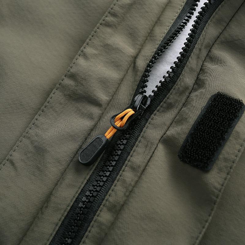 Men's Single-layer Thin Submachine Jacket Outdoor Mountaineering Jacket Youth Loose Waterproof Breathable Submachine Jacket