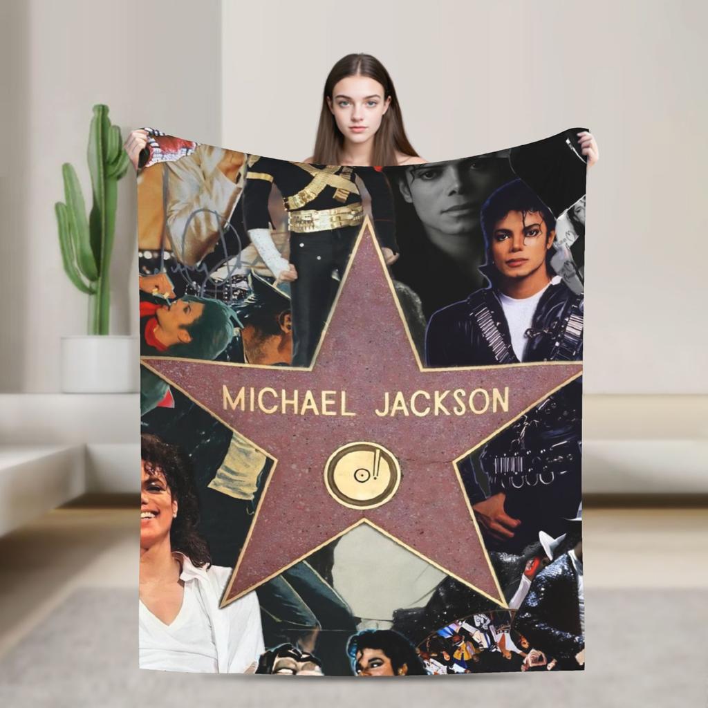 MJ King Of Pop Michael J-jackson Super Soft Blanket Plush Bedding Throws Funny Couch Chair Flannel Bedspread Sofa Bed Cover