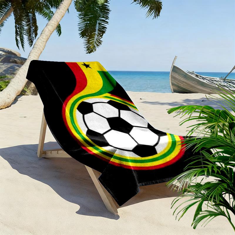 Ghana football Print Beach Towel, Large Soft Quick Dry Towel for Beach Camping Swimming