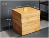 Bamboo Tea Box Square Storage Box Tea Cake Organizer Stackable Tea Cabinet Multi-layer Storage Bin Tea Organizer Tea Container