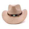 Hot-selling Western Cowboy Hat Design Sense Round Bead Chain with Ethnic Style Cowboy Hat Classic Versatile Cowboy Hat