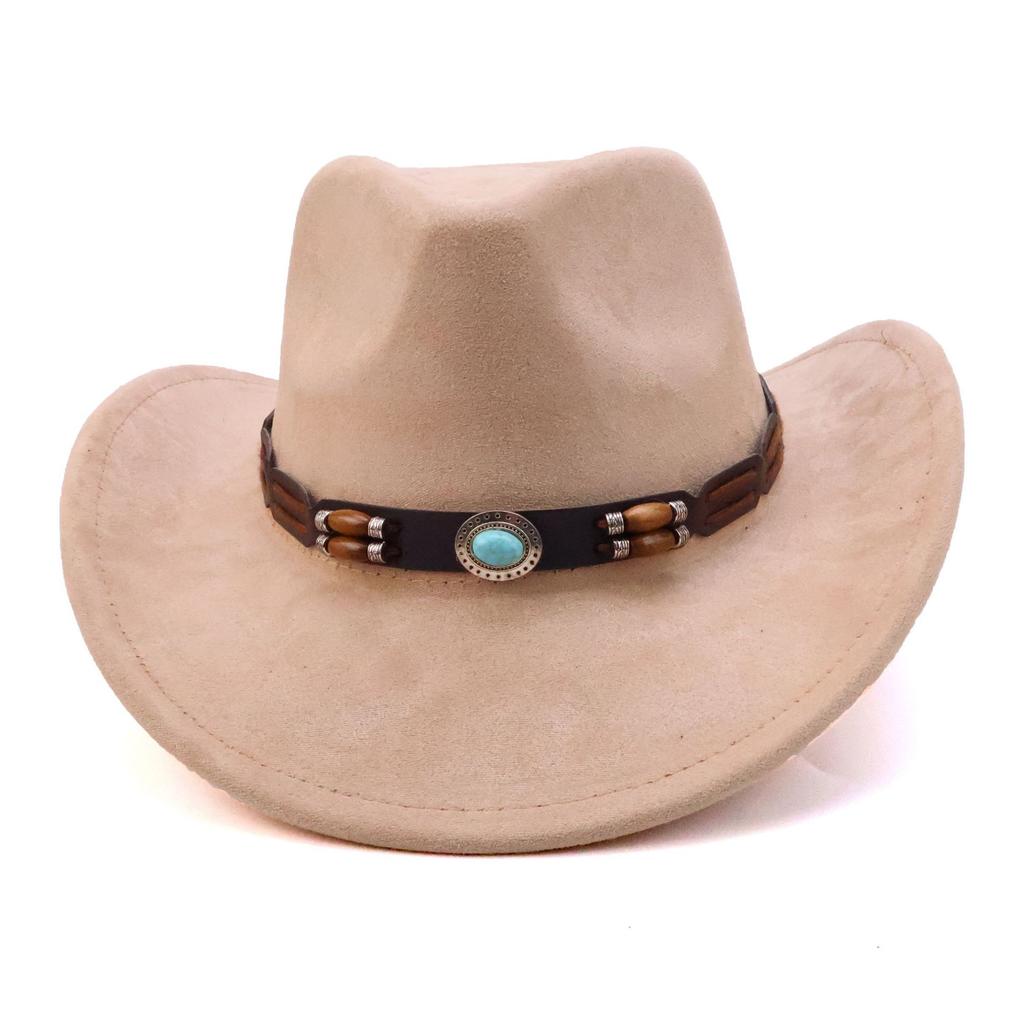Hot-selling Western Cowboy Hat Design Sense Round Bead Chain with Ethnic Style Cowboy Hat Classic Versatile Cowboy Hat