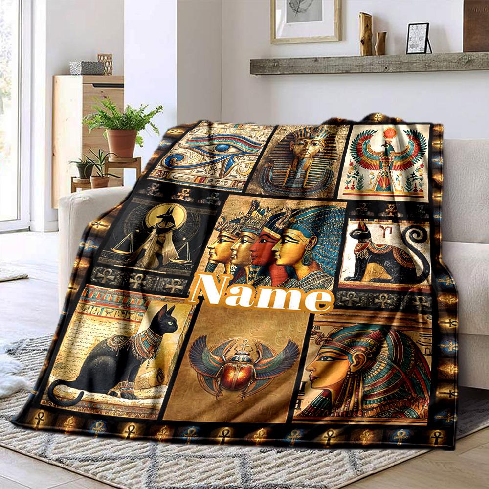 Egyptian Mythology Home Customize Your Name Blankets Comfortable Soft Lightweight Allseason Multipurpose Blanket For Picnics Sofas Offices Beds Living