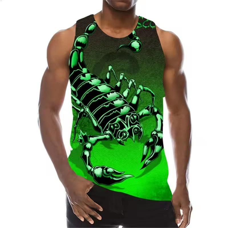 Scorpion 3D Printed Tank Tops Men's Fashion Streetwear Oversized Sleeveless Tank Top Bodybuilding Fitness Gym Vest Man Clothing