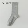 5 Pairs of Women's Autumn Cotton Vertical Striped Tube Stocking