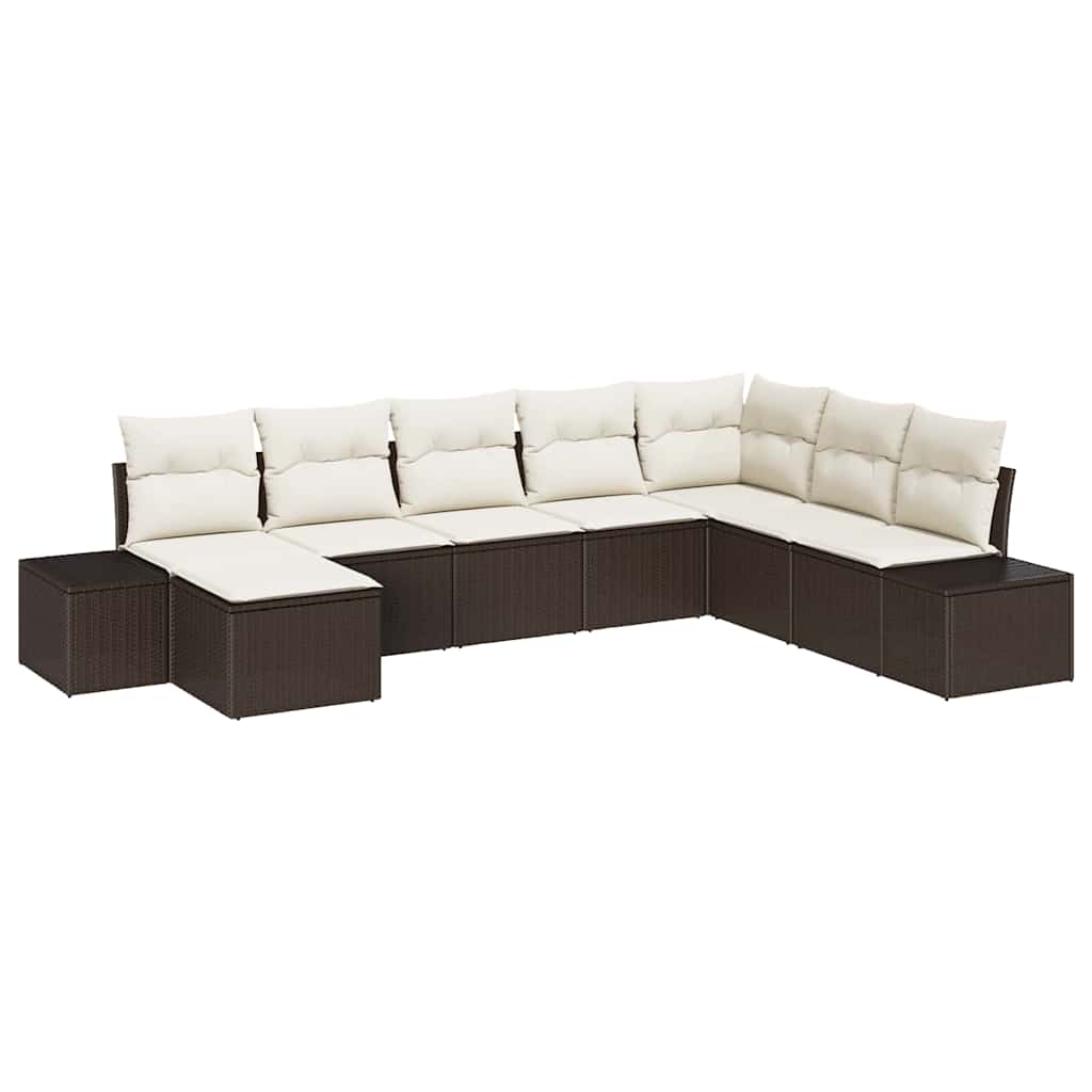 Garden Sofa Set with Cushions 8 pcs Poly Rattan