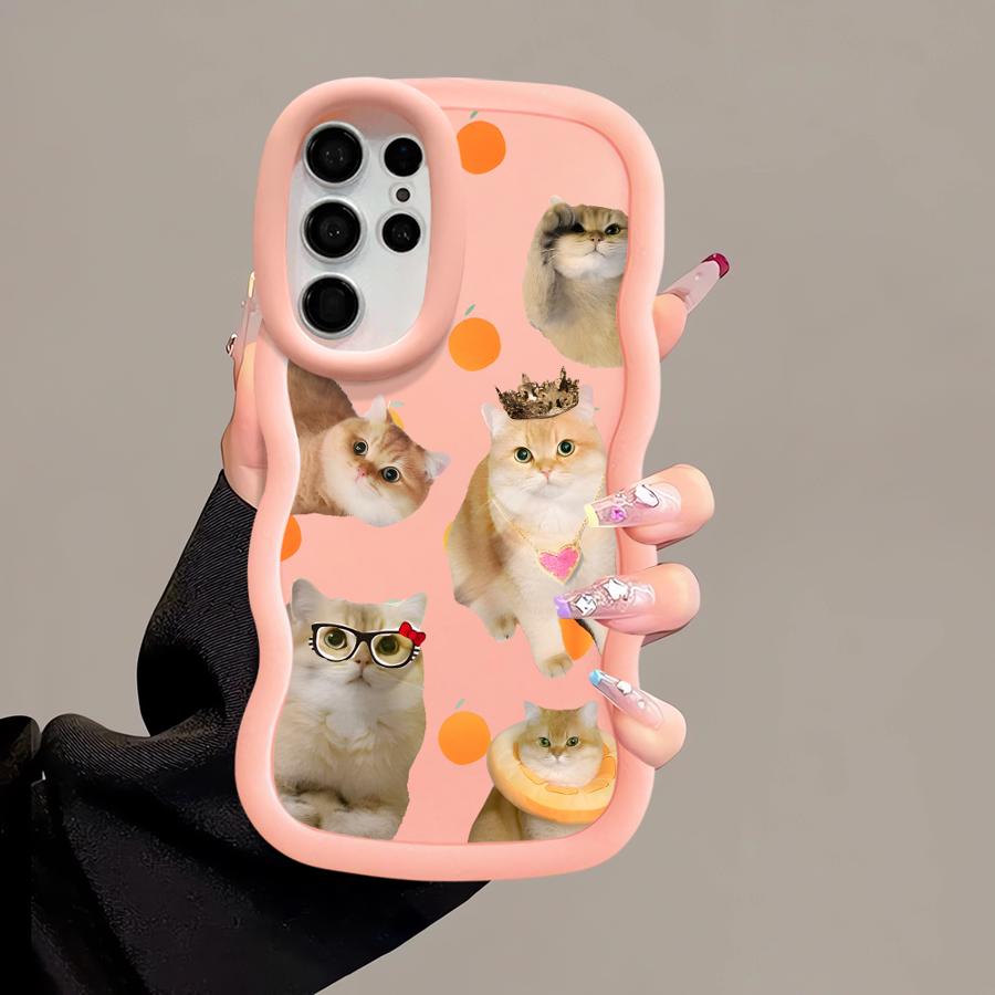 Cute Cat Case for Samsung Galaxy S24 S22 Ultra S21 S25 S23 Plus S20 FE A25 A26 Soft Phone Cover A36 A35 A24 A34 A55 A54