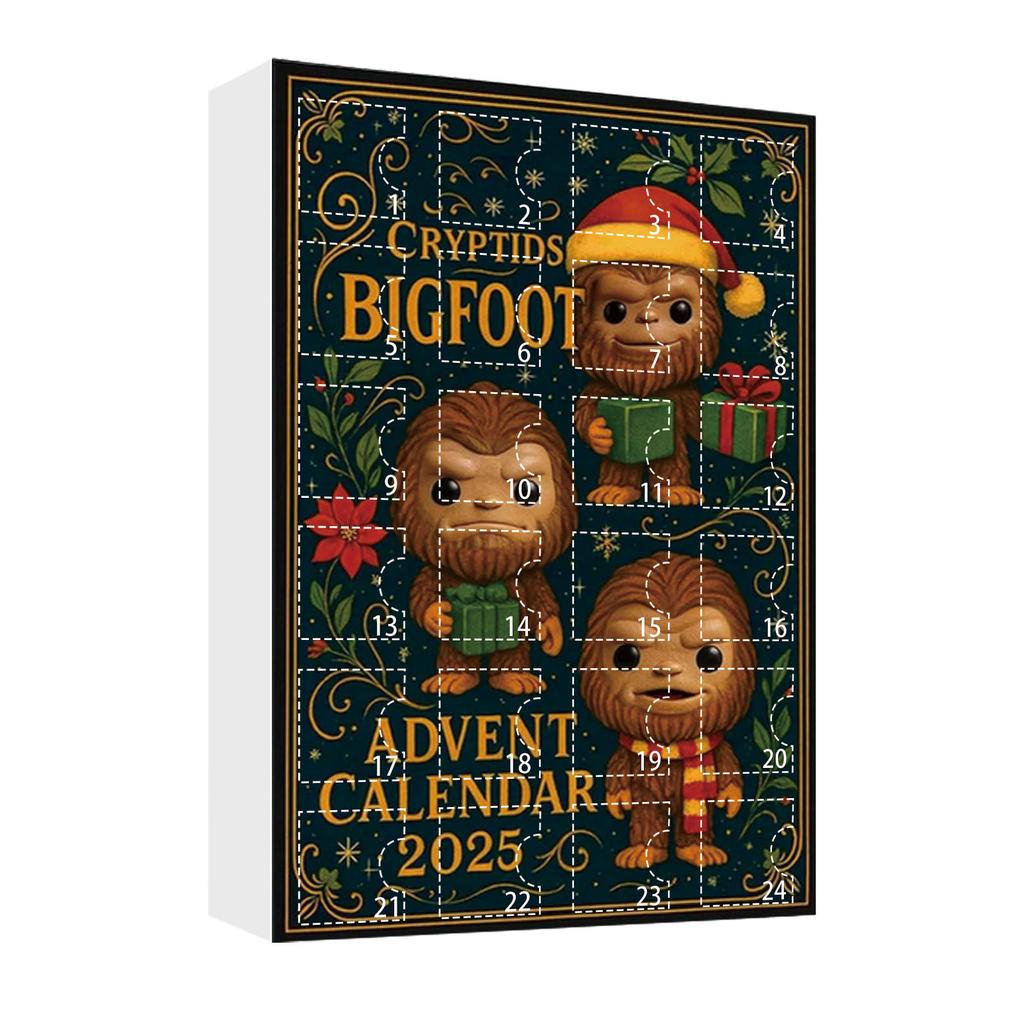 Christmas Countdown Blind Box Bigfoot Pendant, Mysterious Creature Collector's Gift Box, Christmas Tree Pendant