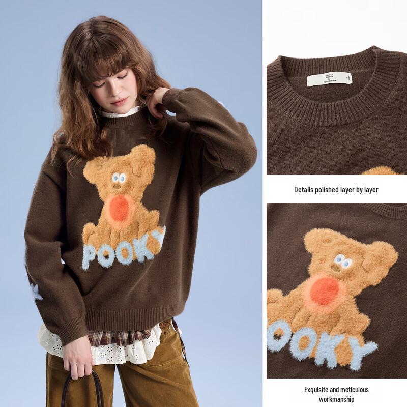 TonLion x Brunch Brother Women's Bear Pattern Knit Sweater